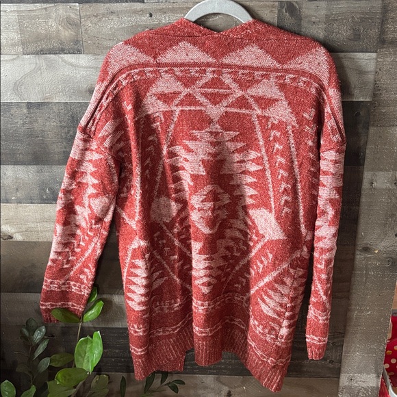 Rust Patterned Women's Sweater - Picture 6 of 7